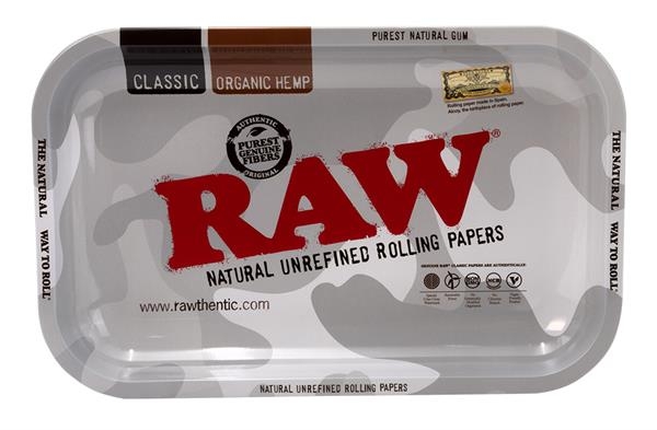 RAW Dreh-Tablett - Rolling Tray, SMALL "RAW Urban Camouflage" Maße: ca. 27,5x17,5x2,5cm